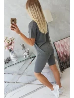 Komplet top+legginsy grafitowy