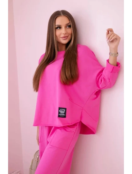 Bavlnená mikina nohavice set ružová Bavlnená mikina nohavice set ružová