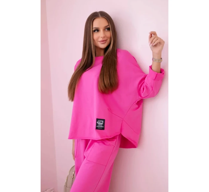 Bavlnená mikina nohavice set ružová Bavlnená mikina nohavice set ružová