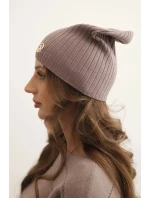 Dámská čepice s proužky a ozdobným knoflíkem s přídavkem vlny a modalu fango Dámská čepice s proužky a ozdobným knoflíkem s přídavkem vlny a modalu fango