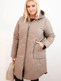 Dámske Plus veľkosť zimné prešívaná bunda s kapucňou Fango