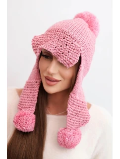 Dámská zimní čepice s vlnou a kšiltem a růžová model 21783035 - K-Fashion