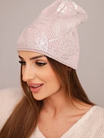 Dámska zimná vlnená čiapka s dvojitým okrajom K426 oranžová