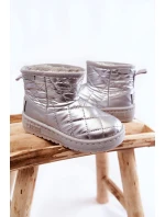 Dziecięce Ocieplane Botki Śniegowce Big Star KK374241 Srebrne Dziecięce Ocieplane Botki Śniegowce Big Star KK374241 Srebrne