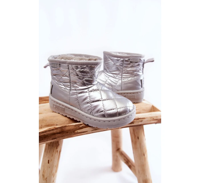 Dziecięce Ocieplane Botki Śniegowce Big Star KK374241 Srebrne Dziecięce Ocieplane Botki Śniegowce Big Star KK374241 Srebrne