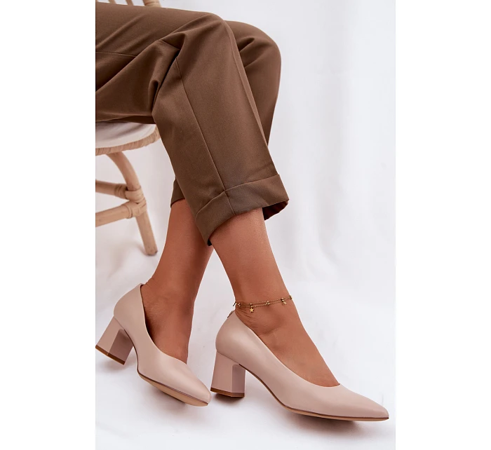 Lodičky na podpatku Sergio Leone PB413 Krémová Růžová