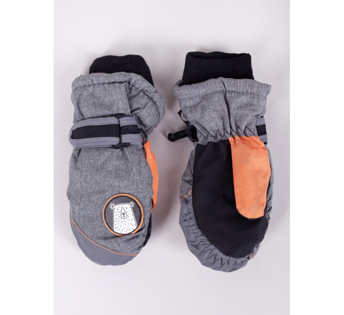 Yoclub Detské zimné lyžiarske rukavice REN-0229C-A110 Grey