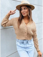 Dámsky sveter MINERWA camel FashionStreet MY2200 Dámsky sveter MINERWA camel FashionStreet MY2200