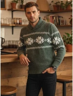 Pánsky zelený sveter FashionStreet WX2270