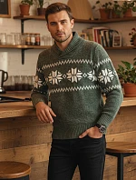 Pánsky zelený sveter FashionStreet WX2270