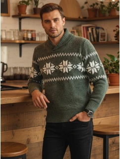 Pánsky zelený sveter FashionStreet WX2270