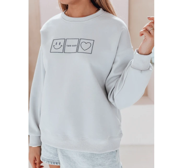 Dámská oversize mikina s výšivkou modrá Dstreet model 21989242 - FashionStreet