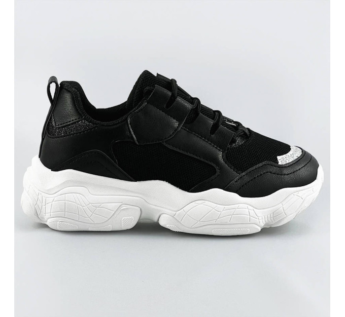 Černé dámské šněrovací tenisky "sneakers" (172)
