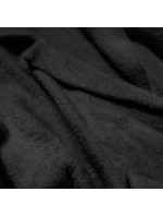 Dlhý čierny vlnený prehoz cez oblečenie typu "alpaka" (7108)