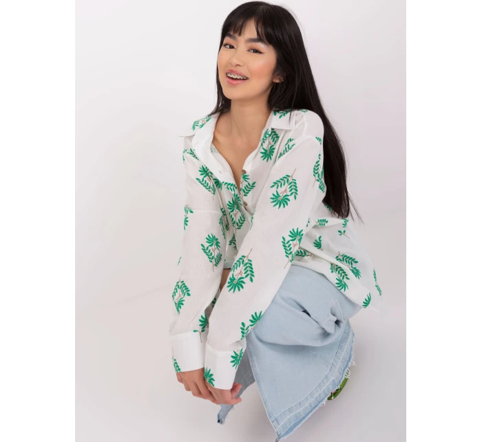 Košeľa LK KS 509349.04 bielo zelená