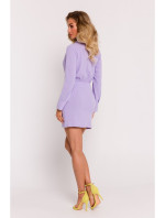 M783 Mini šaty s golierom - fialové