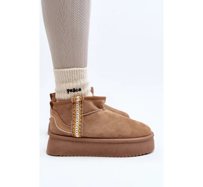 Platforma Sněhule Se Světle Hnědým Vzorem Udra Platforma Sněhule Se Světle Hnědým Vzorem Udra