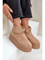 Dámske snežnice na platforme Ninala - tmavo béžové Dámske snežnice na platforme Ninala - tmavo béžové