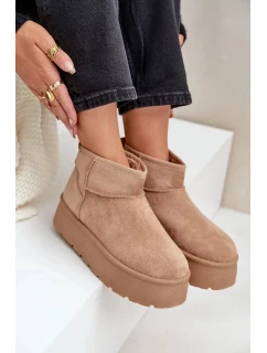 Dámske snežnice na platforme Ninala - tmavo béžové