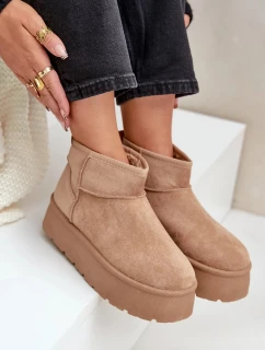 Dámske snežnice na platforme Ninala - tmavo béžové