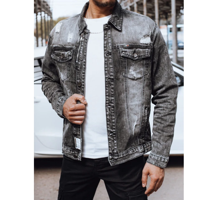 Pánska džínsová bunda čierna FashionStreet TX4696