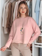 Dámská máslová halenka oversize s přívěskem růžová Dstreet model 21986123 - FashionStreet