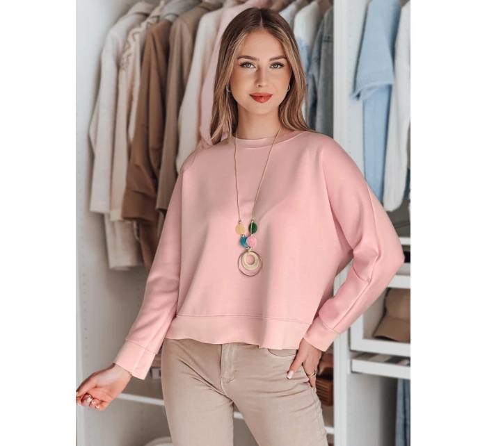 Dámská máslová halenka oversize s přívěskem růžová Dstreet model 21986123 - FashionStreet