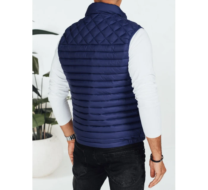 Pánska prešívaná tmavomodrá vesta FashionStreet TX5077