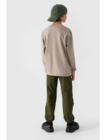 Chlapecké Kalhoty Jogger Casual Hladké Khaki model 21668677 - 4F