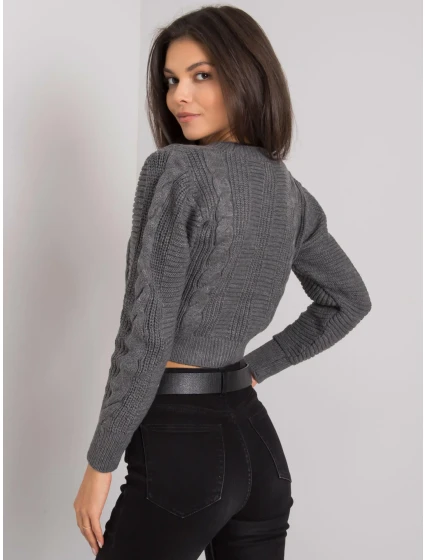 Dámský svetr LC SW model 15826246 tmavě šedý - FPrice Dámský svetr LC SW model 15826246 tmavě šedý - FPrice
