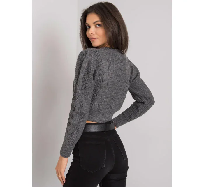 Dámský svetr LC SW model 15826246 tmavě šedý - FPrice Dámský svetr LC SW model 15826246 tmavě šedý - FPrice
