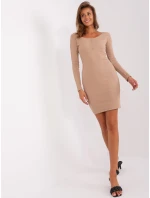 Sukienka RV SK model 18848055 camelowy - FPrice Sukienka RV SK model 18848055 camelowy - FPrice