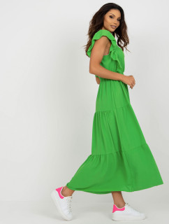 Svetlozelené šaty s volánom na leto