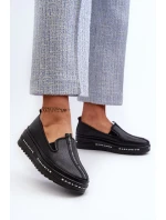 Dámske kožené topánky na platforme S.Barski Black Dámske kožené topánky na platforme S.Barski Black