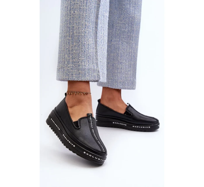 Dámske kožené topánky na platforme S.Barski Black Dámske kožené topánky na platforme S.Barski Black