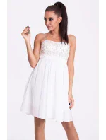 EVA & dámské značkové šaty s sukní bílé Bílá / L EVA& model 15042818 - EVA&LOLA