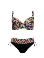 Dámske dvojdielne plavky Palermo 5 S995PA5-2 Black with Leaves - Self