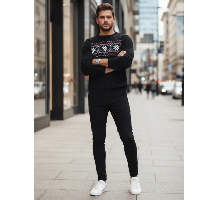 Pánský černý svetr Dstreet model 21982535 - FashionStreet Pánský černý svetr Dstreet model 21982535 - FashionStreet