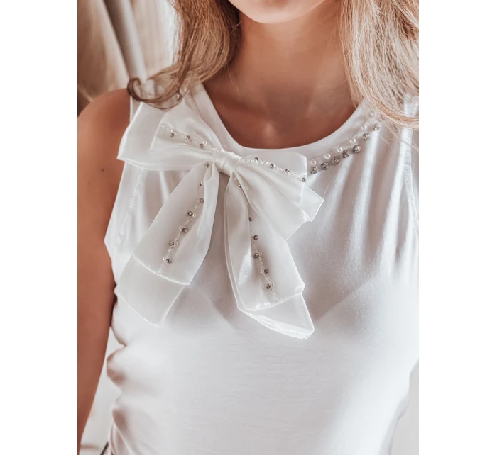 Dámské tričko bez ramínek s mašlí bílé Dstreet model 21984229 - FashionStreet