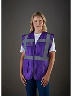 Yoko HVW 801 Hi-Vis multifunkčná vesta 79.W801 ružová