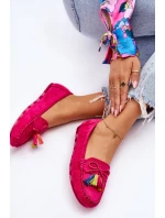 Zamszowe Mokasyny Z Kokardą I Frędzlami Fuksja Dorine Zamszowe Mokasyny Z Kokardą I Frędzlami Fuksja Dorine