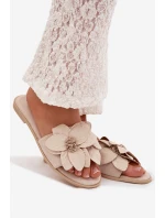 Dámské ploché nazouváky s ozdobnými květy model 22032014 - Boto