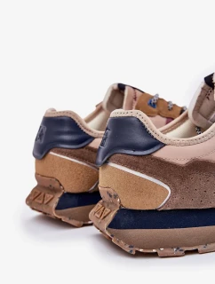 Pánske semišové tenisky na platforme Big Star - béžové