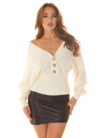 Sexy Knit Sweater with Pearl details