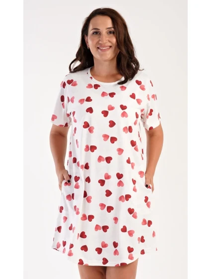 Dámské domácí šaty s krátkým rukávem model 18977131 - Vienetta Dámské domácí šaty s krátkým rukávem model 18977131 - Vienetta