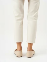 Dámske semišové mokasíny s kovovou prackou béžové FashionStreet ZY1341