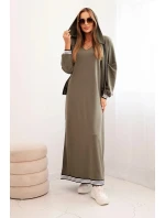 Komplet dámský s viskózou s rozepínací mikinou a dlouhou model 21268143 fango - K-Fashion Komplet dámský s viskózou s rozepínací mikinou a dlouhou model 21268143 fango - K-Fashion