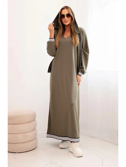 Komplet dámský s viskózou s rozepínací mikinou a dlouhou model 21268143 fango - K-Fashion Komplet dámský s viskózou s rozepínací mikinou a dlouhou model 21268143 fango - K-Fashion