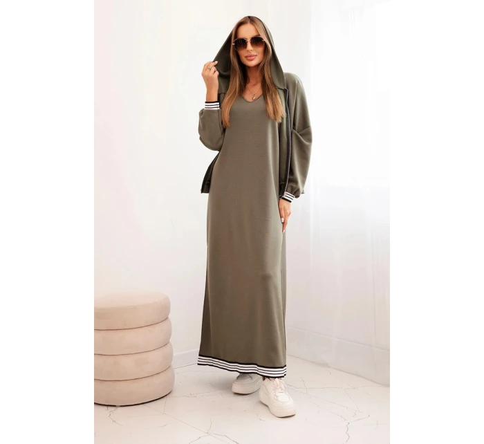 Komplet dámský s viskózou s rozepínací mikinou a dlouhou model 21268143 fango - K-Fashion Komplet dámský s viskózou s rozepínací mikinou a dlouhou model 21268143 fango - K-Fashion