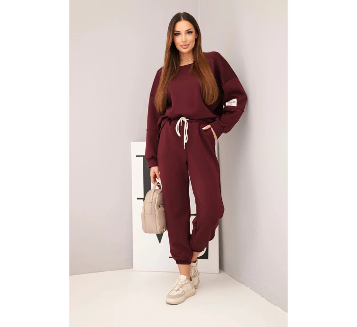 Komplet mikina + kalhoty máslový tmavě bordový Komplet mikina + kalhoty máslový tmavě bordový